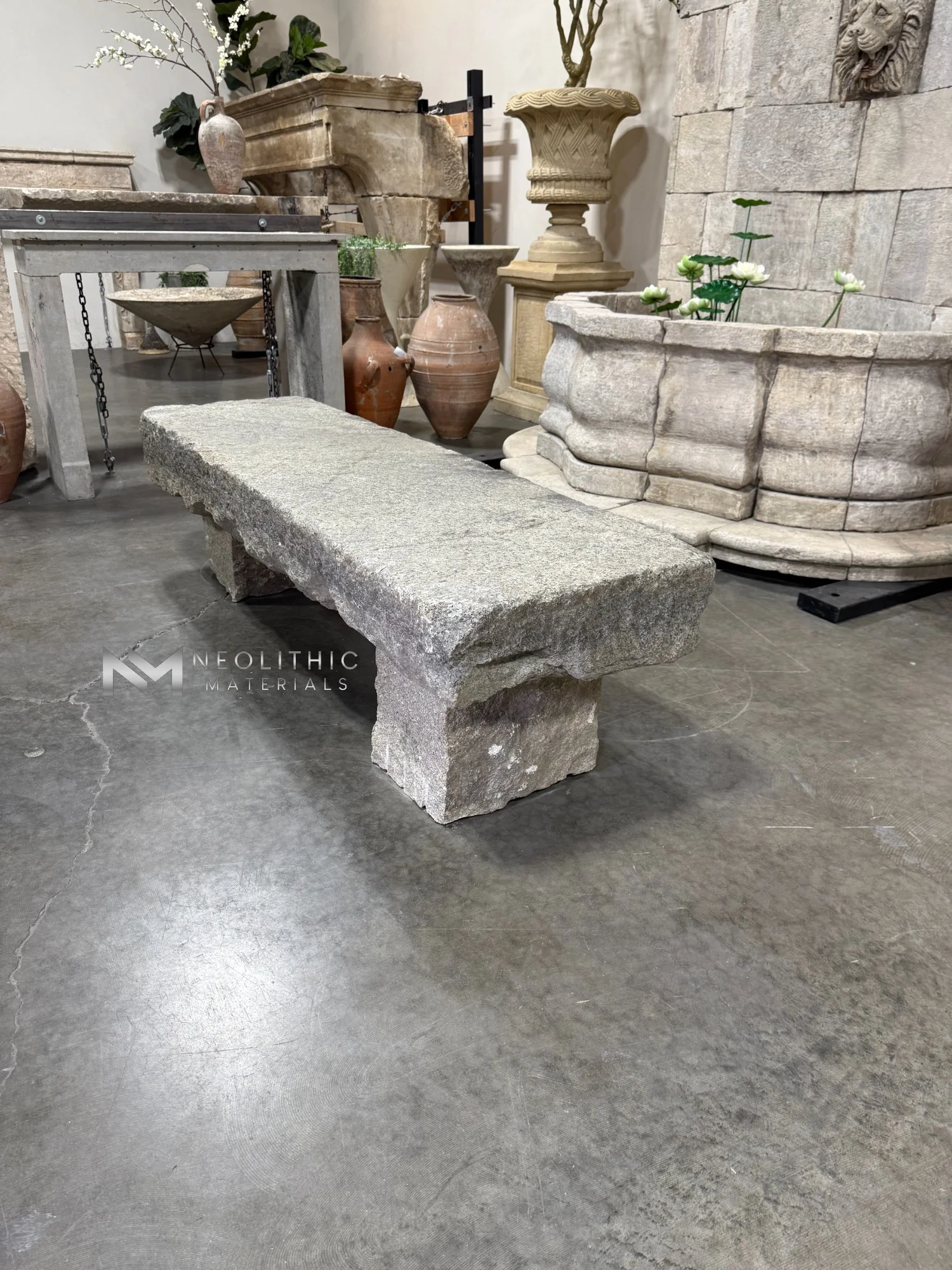 Antique Granite Bench - Image 10